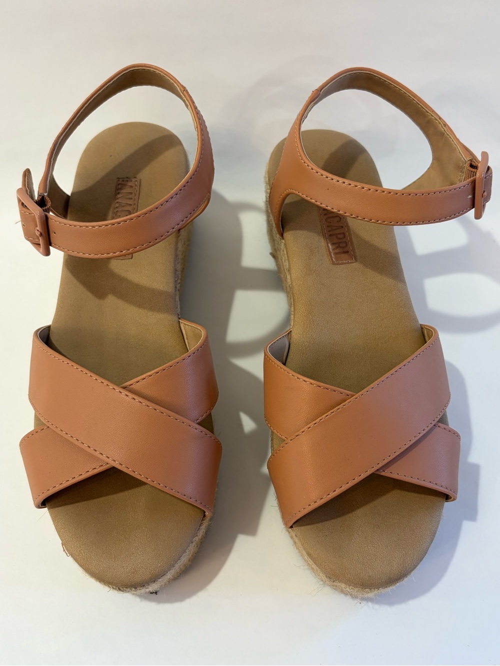 Anacapri Nude Women’s Platform Sandals Size 5.5/6